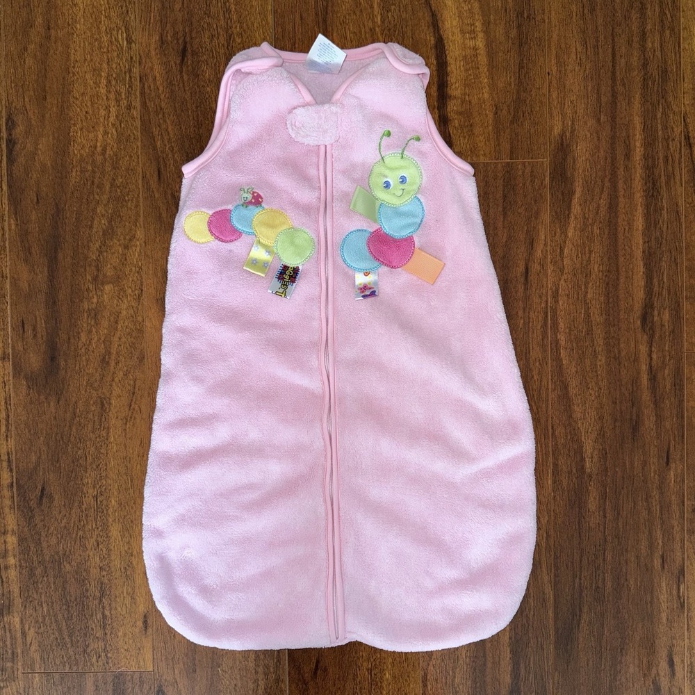Taggies Baby Sleep Sack 0–6 Months Pink Caterpillar Fleece Wearable Blanket